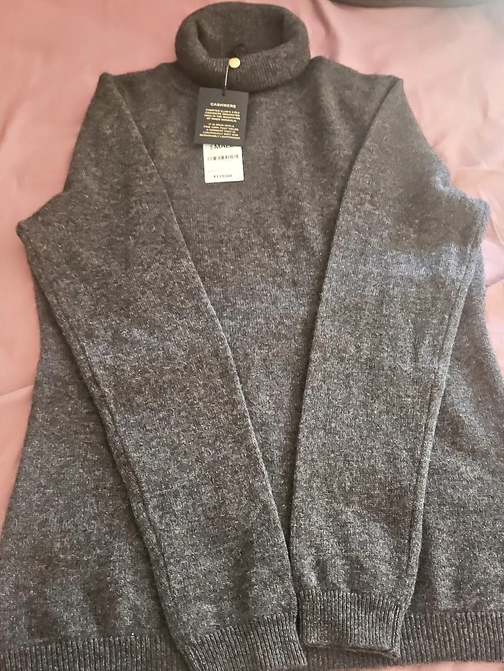 Charter Club Cashmere Turtleneck Sweater Gray